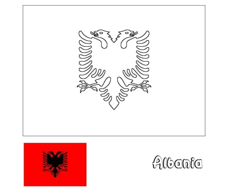 Albanijos vėliava su dvigalviu juodu ereliu raudoname fone