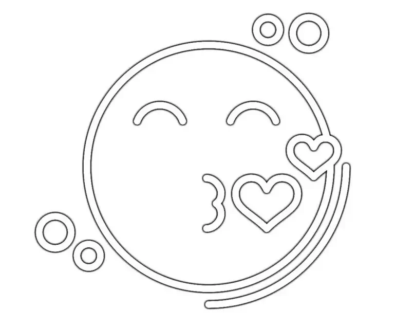 Kuss-Symbol zum Ausmalen