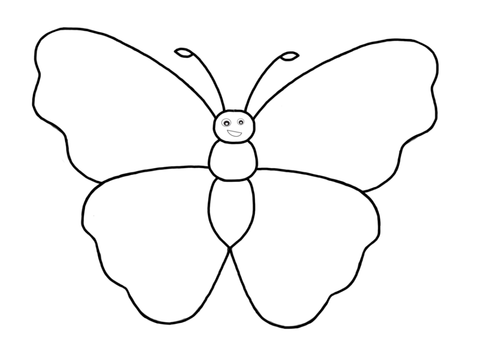 La mariposa está vacía para colorear, mariposa.