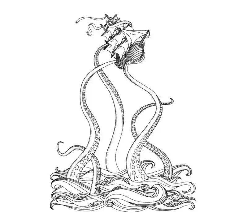 Kraken zum Ausmalen