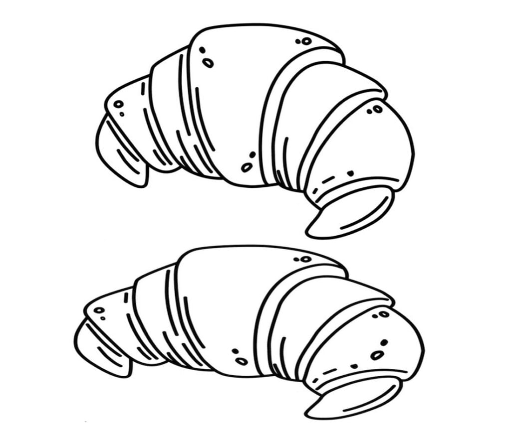 Krusuan, croissant, crosuan para colorir