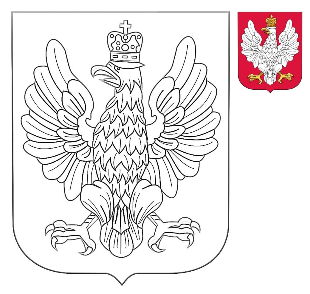 Štátny znak Poľska na vyfarbenie