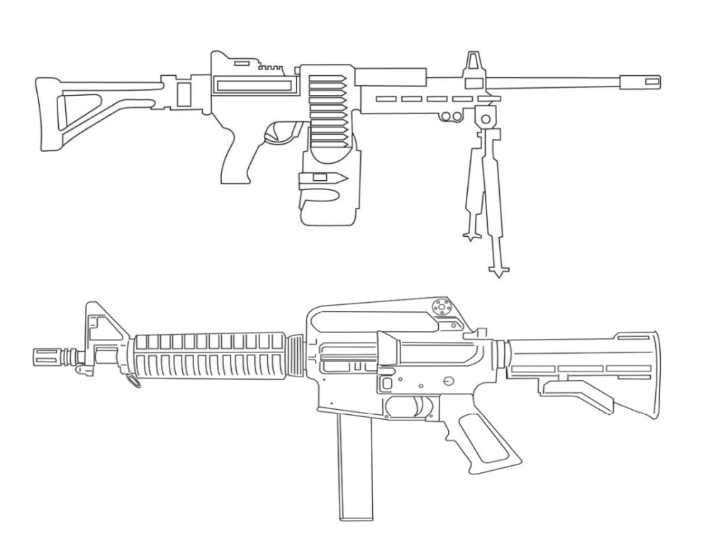 Metralleta arma automata pentru colorat