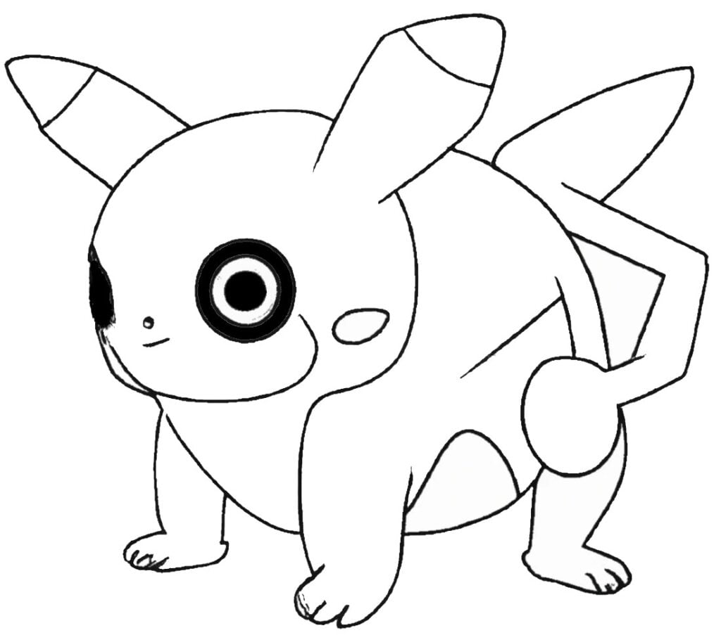 Pokemon ya Pikachu isiyojulikana ya kupaka rangi