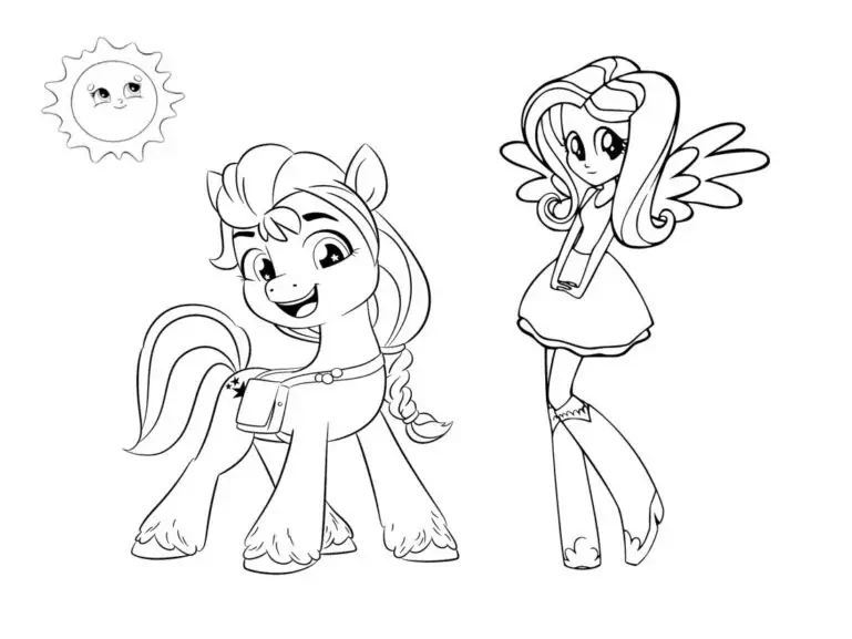 Pony und Mädchen, Farbe
