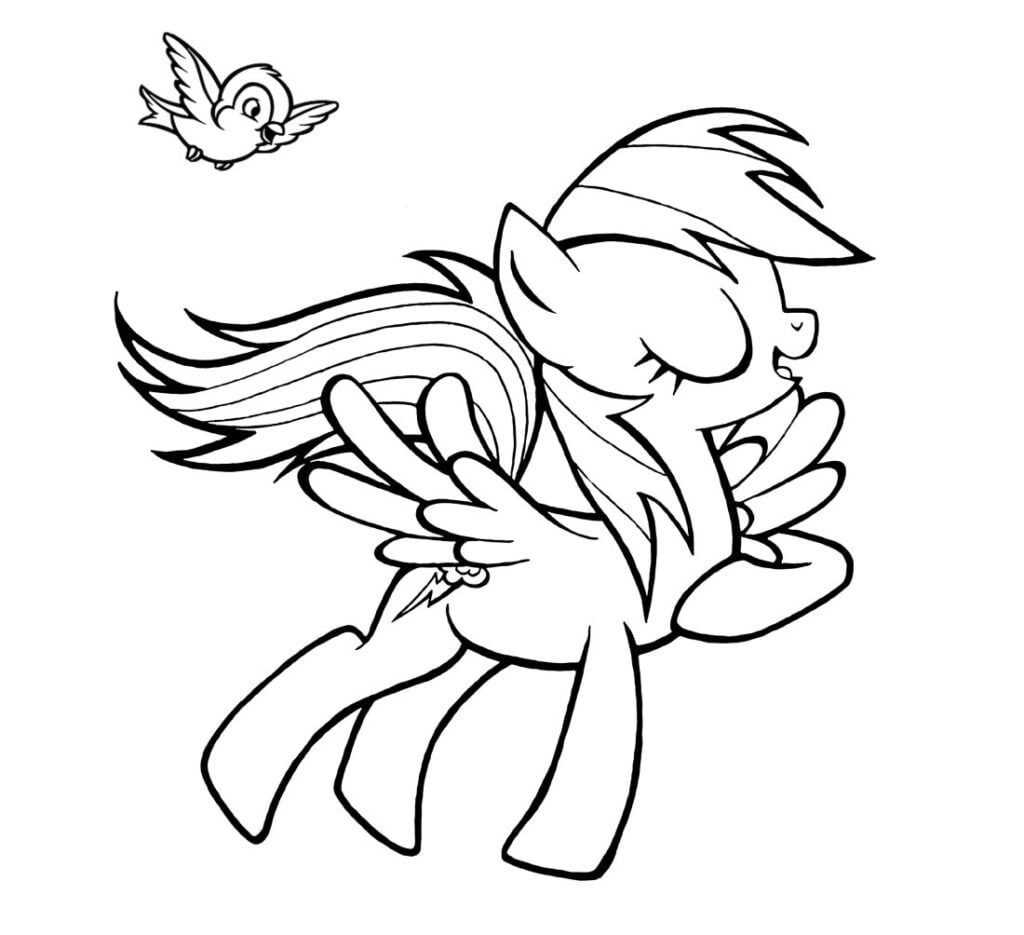 Dibujo de Pony está volando para colorear