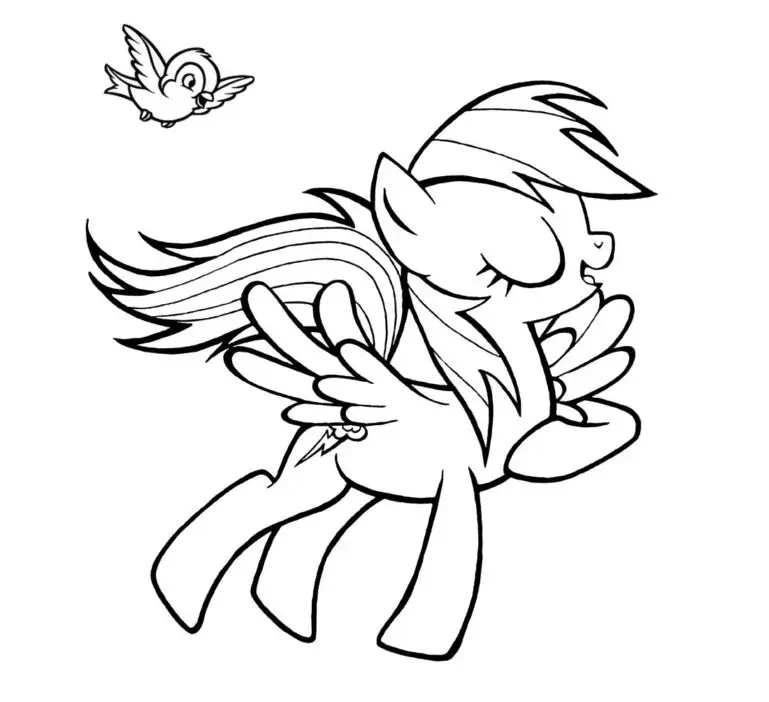 Ausmalbild: Pony fliegt