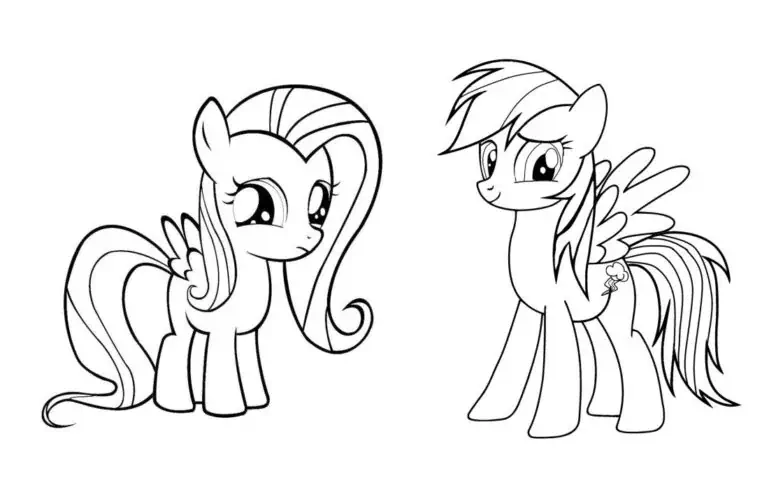 Malvorlage Pony und Freund