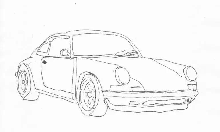 Voiture dessinée à la main à colorier