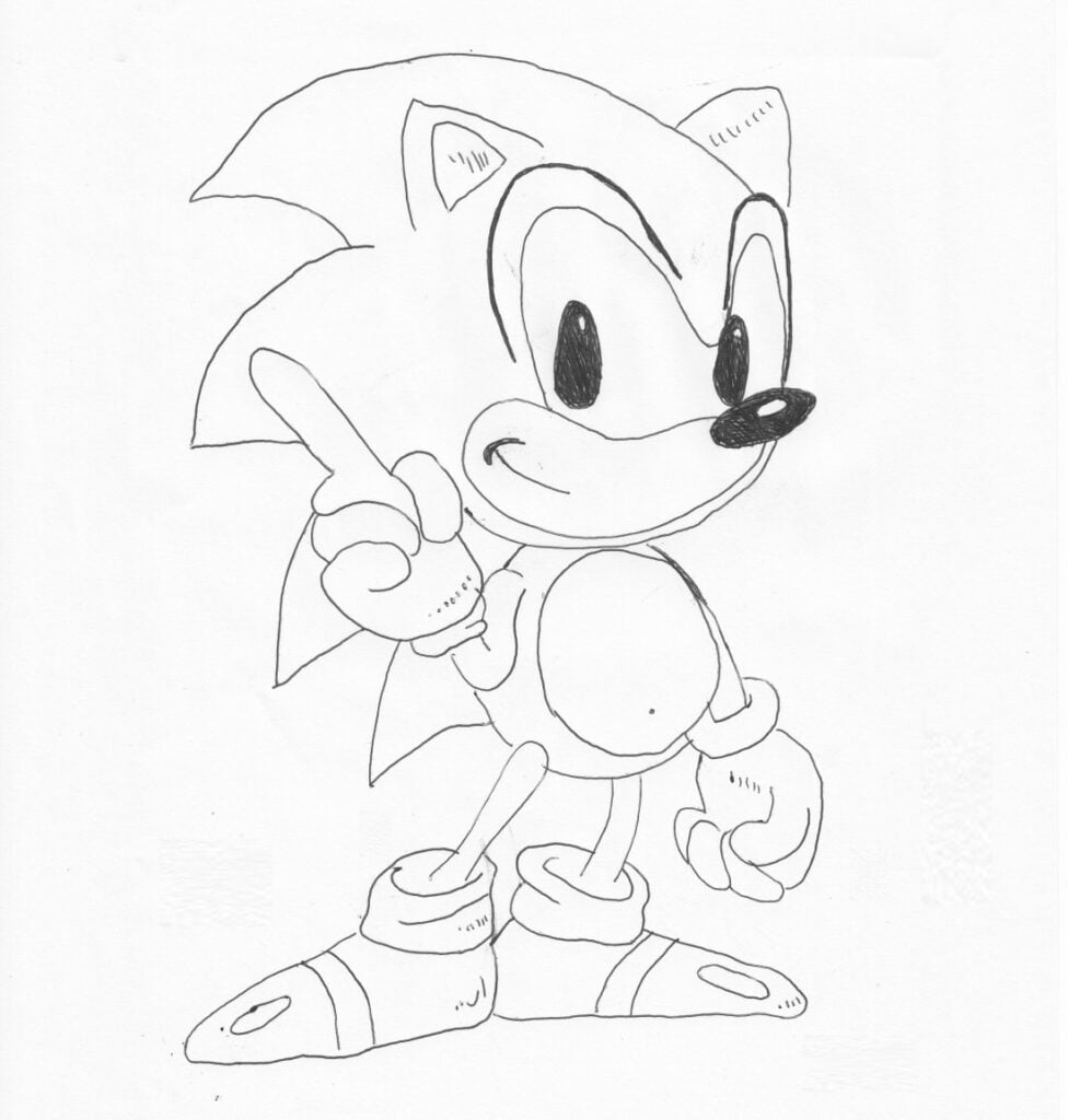 Peint à la main Sonic
