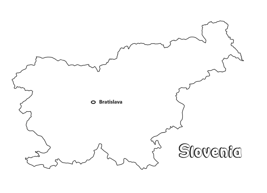 Slovenien karta för färgläggning, Slovenien