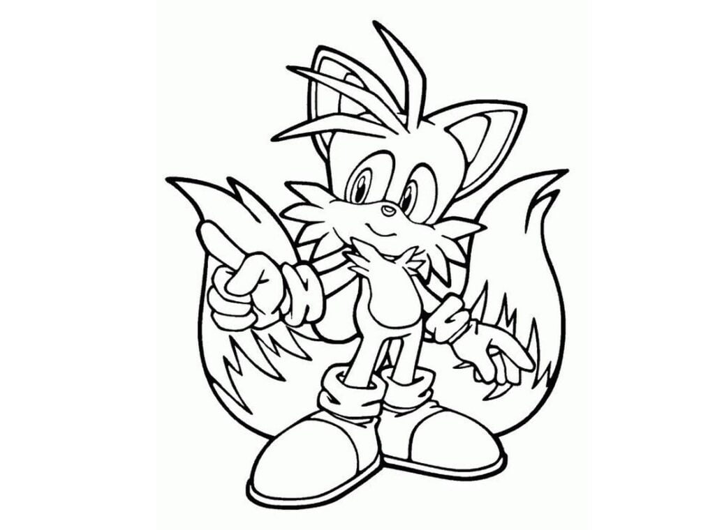 Sonic песець для розмальовки