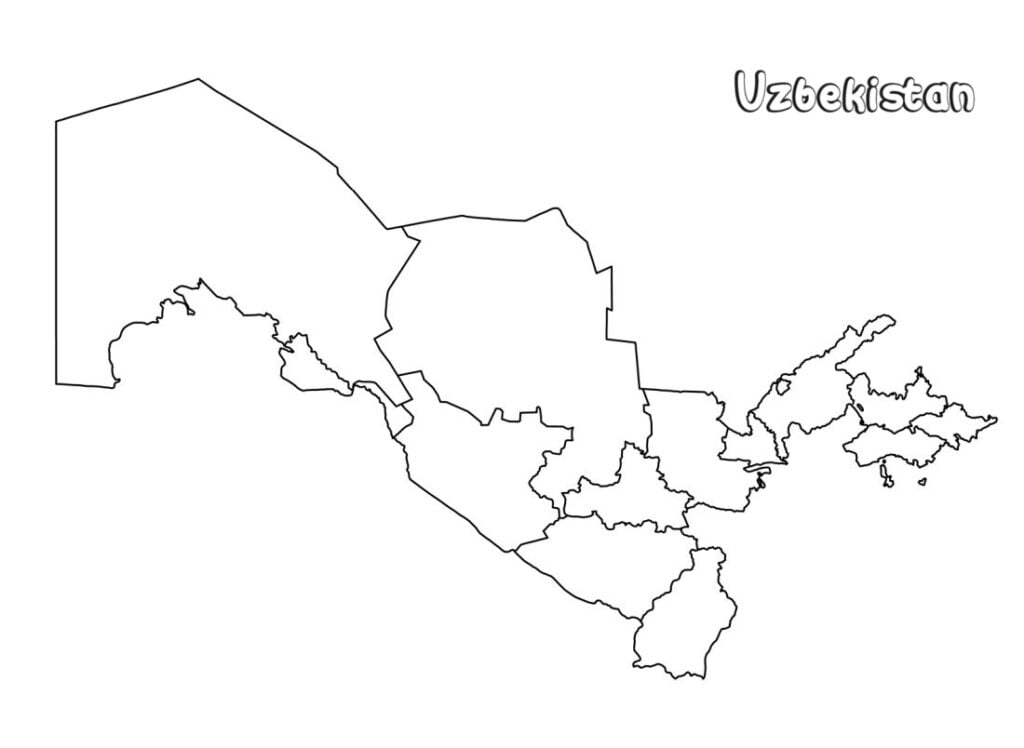 Mapa de Uzbekistán, Uzbekistán