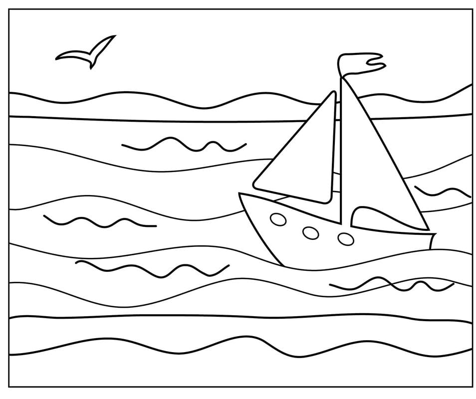 السفينة في البحر لتلوين