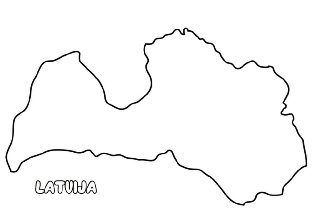 Latvija žemėlapis spalvinti, latvijos