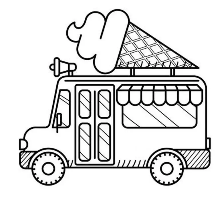 Bus de glaces coloriage