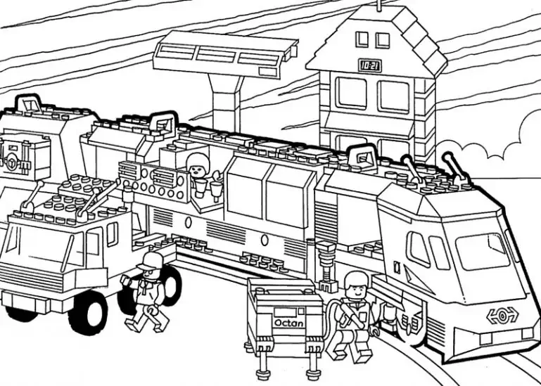 Tren Lego për ngjyrosje