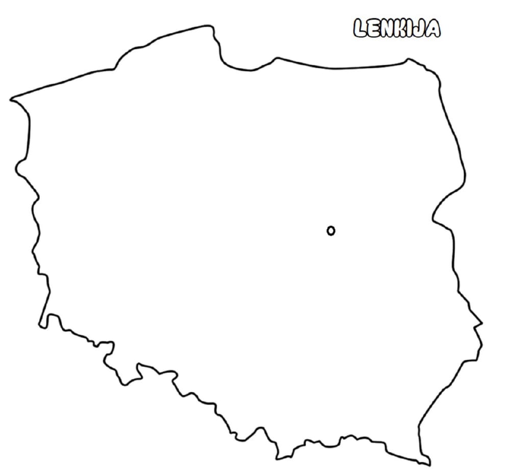 Lenkija žemėlapis spalvinti