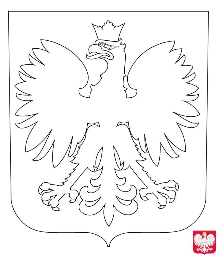 Lenkijos herbas spalvinimui