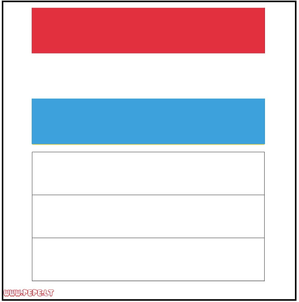 Liuksemburgo vėliava spalvinti