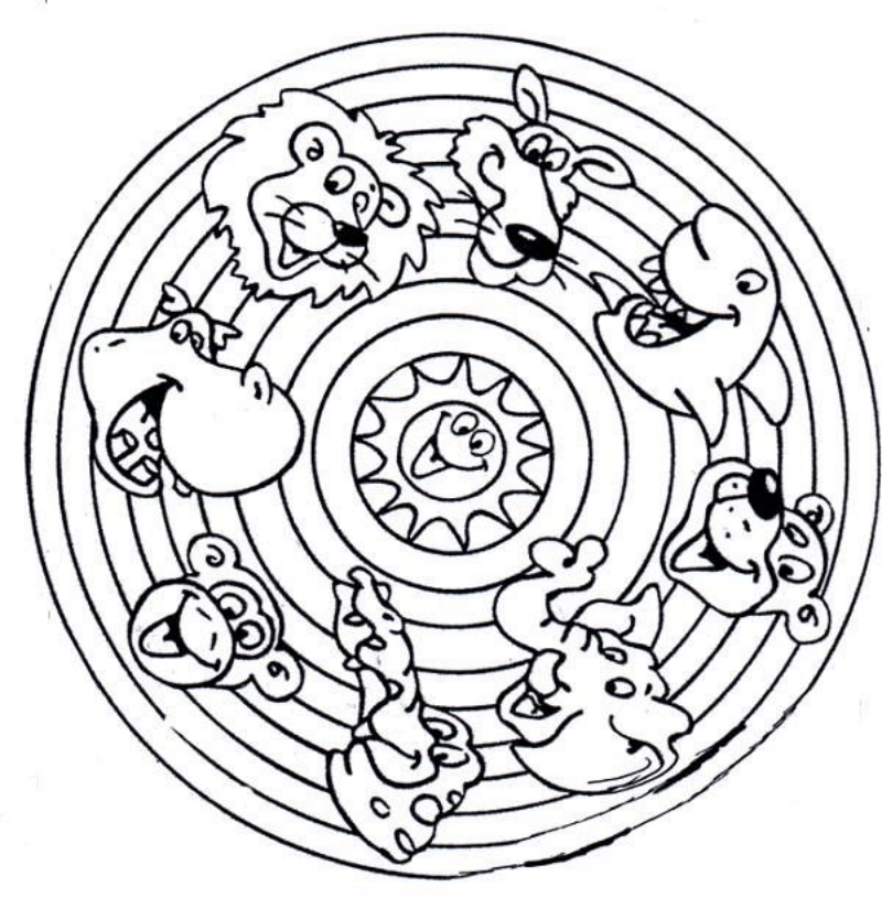 Animali mandala per bambini