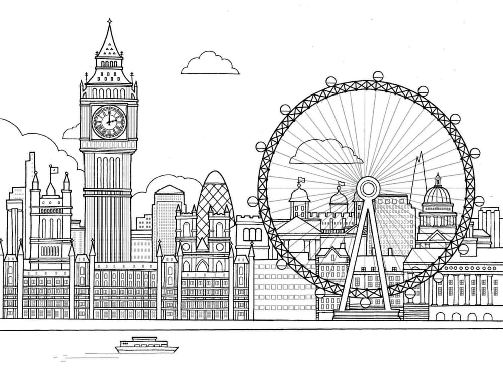 Londres para colorir e imprimir