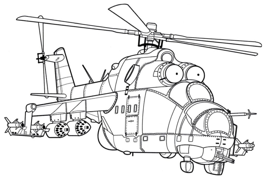 Elicopter militar de colorat