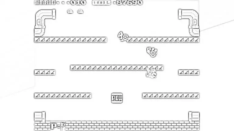 Mario Bros tegner til farve
