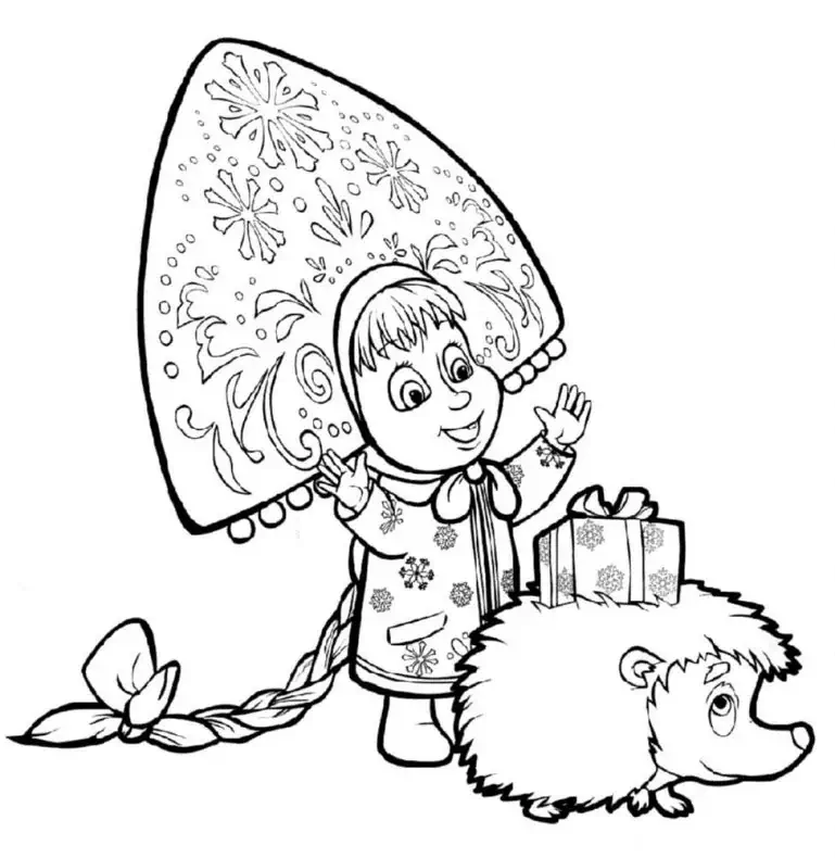 Disegno di Masha e il riccio