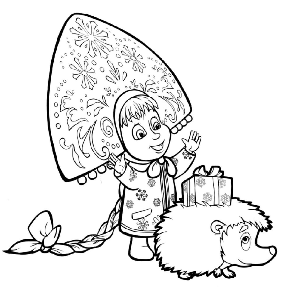 Masha and the Hedgehog-tegning