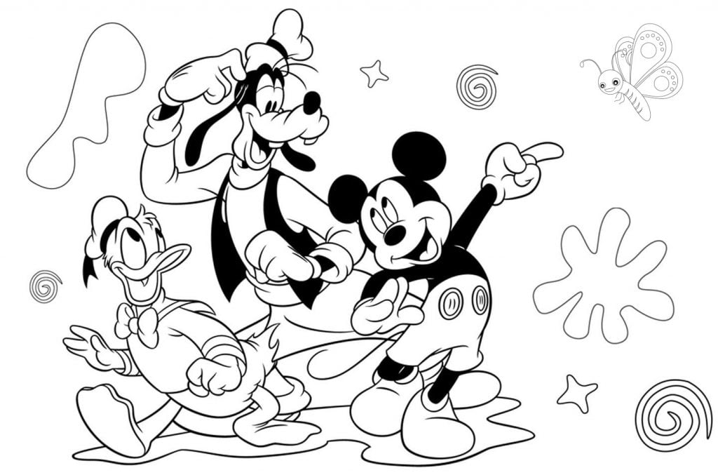 Mikio Disney draugai spalvinti