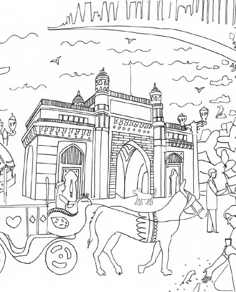 Imagem de Mumbai para colorir