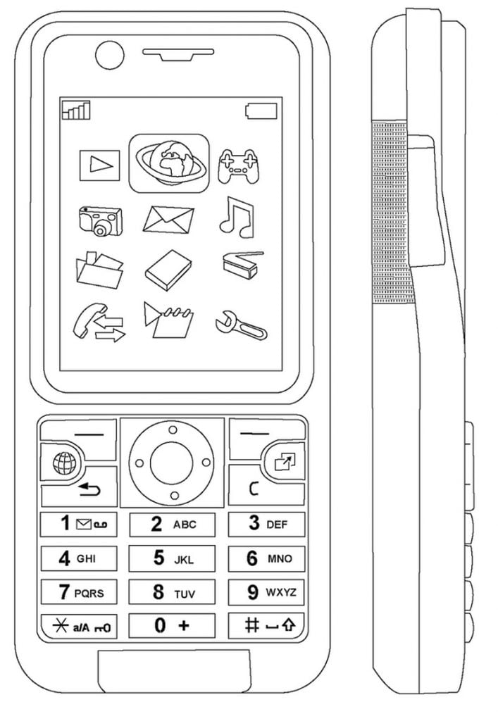 Pulsante telefono da colorare