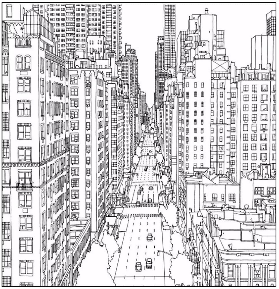 Desenho de Nova York para colorir