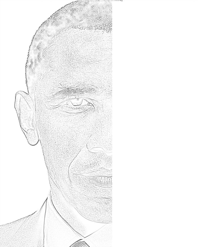 Barakas Obama veido piešimas