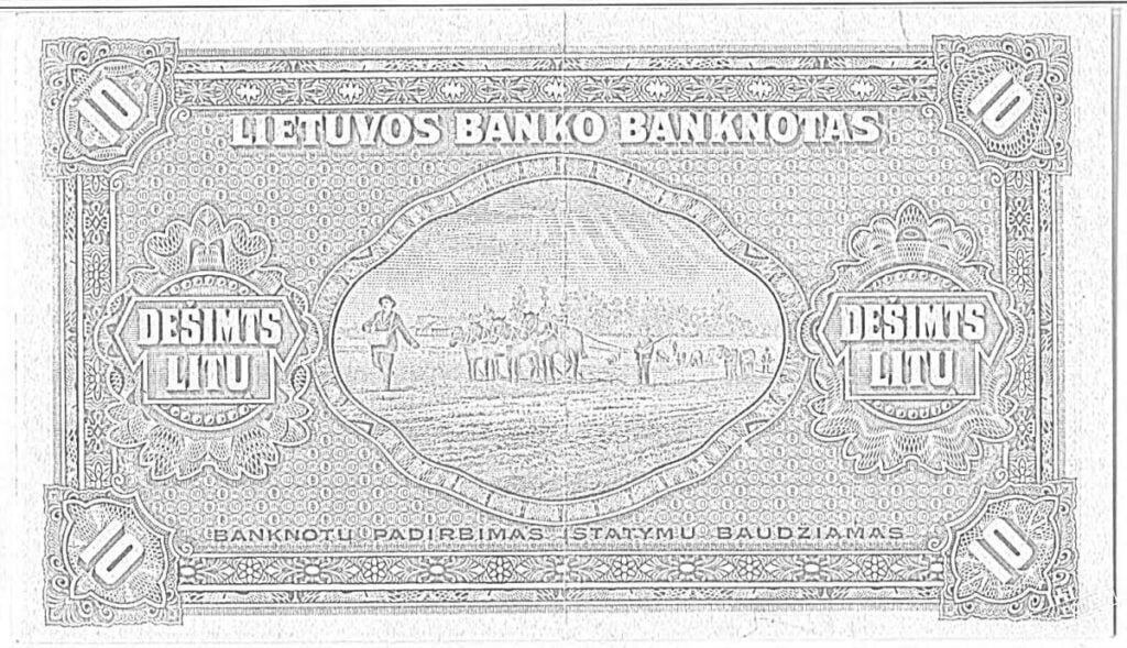 Pera ng Lithuanian. Interwar 10 litas.