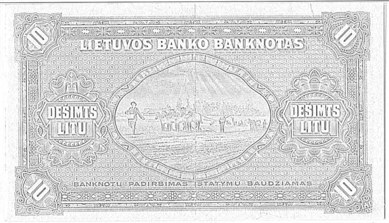 Литовські гроші. Міжвоєнний 10 лит.