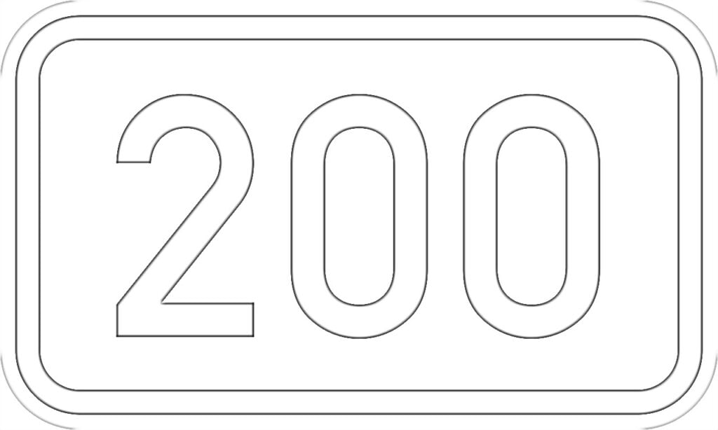 Número 200 para colorir