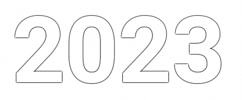 Número 2023 para colorir