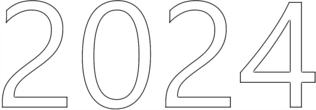 Numărul 2024 de colorat