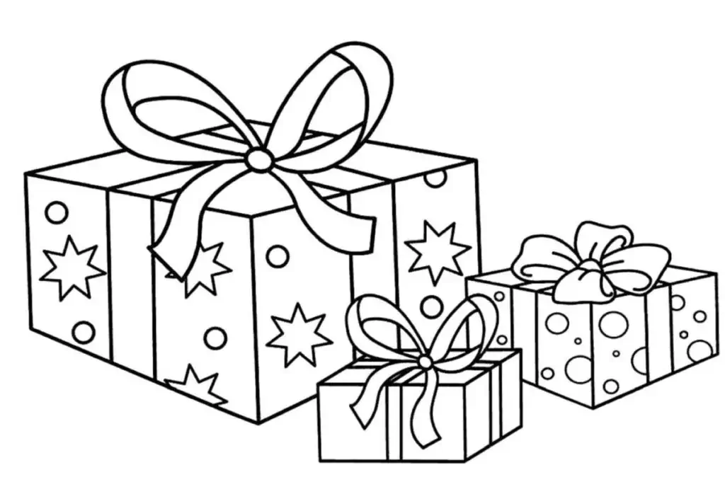 3 Geschenke Ausmalbilder