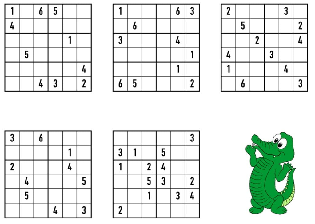 Krokodille Sudoku spil