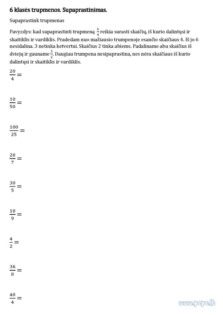 Fraktionsvereinfachung 6. Grades