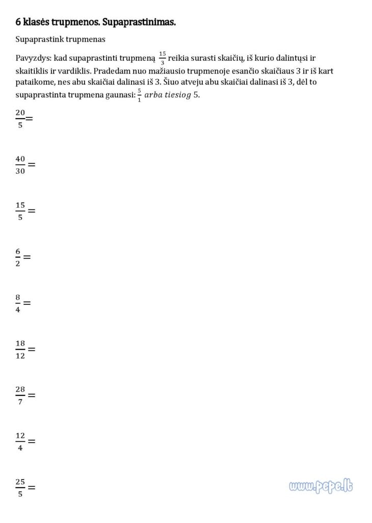 Semplificazione della frazione di 6° grado 2