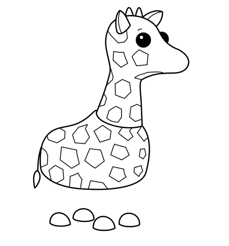 adopt me žirafa spalvinti