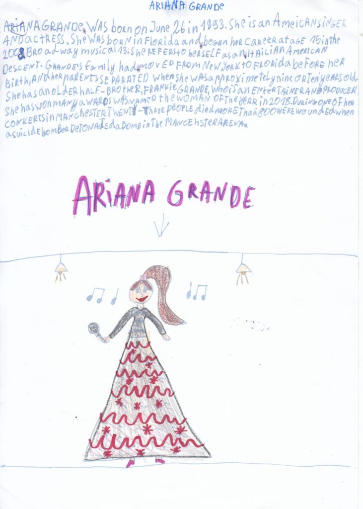 dibujo de ariana grande