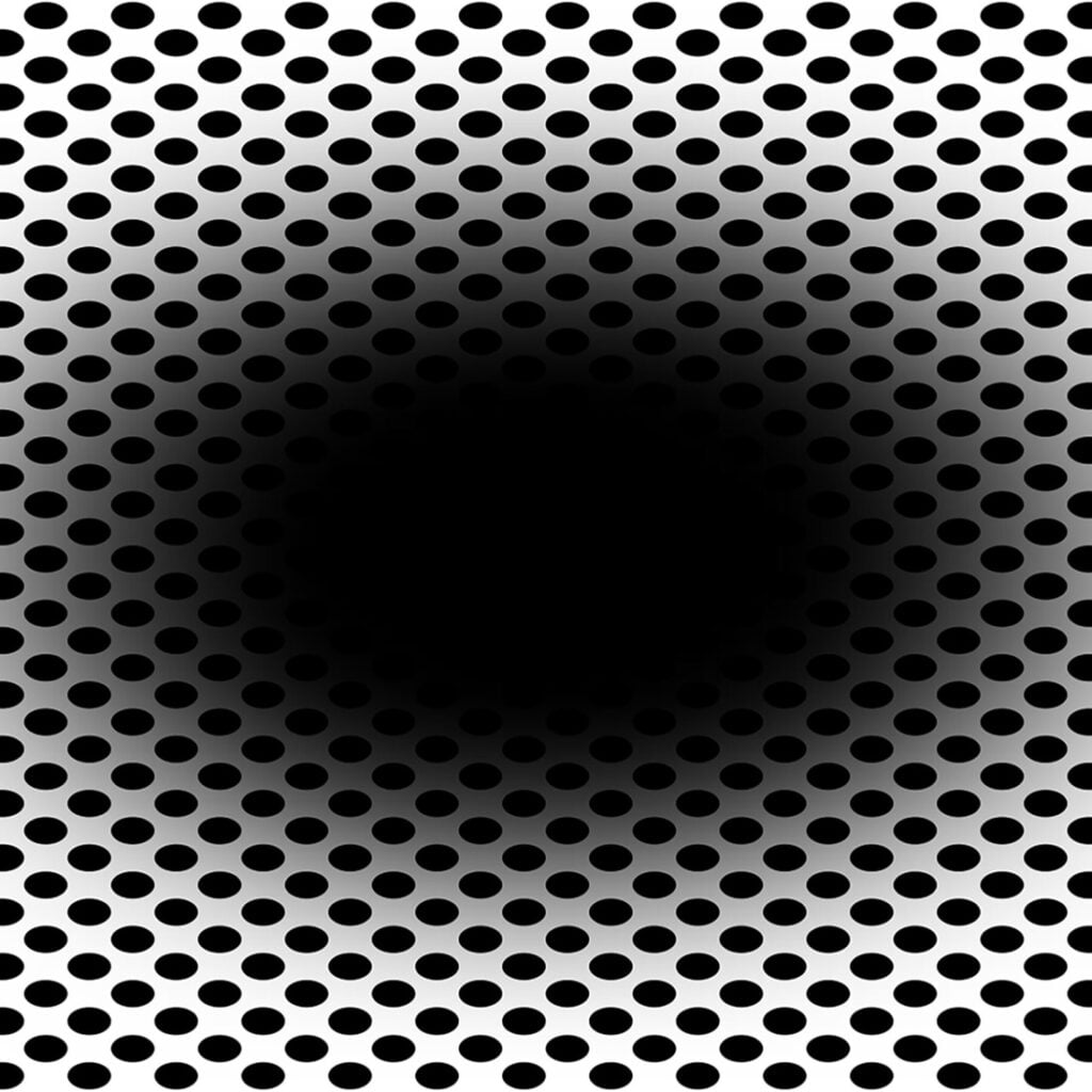 optická ilúzia rastúca diera