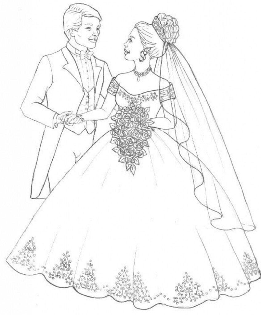 Noces d'or coloriage