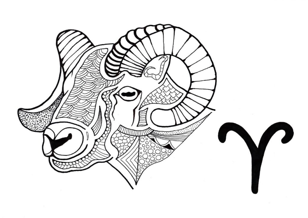 Znak zodiaku Baran kolorowanki