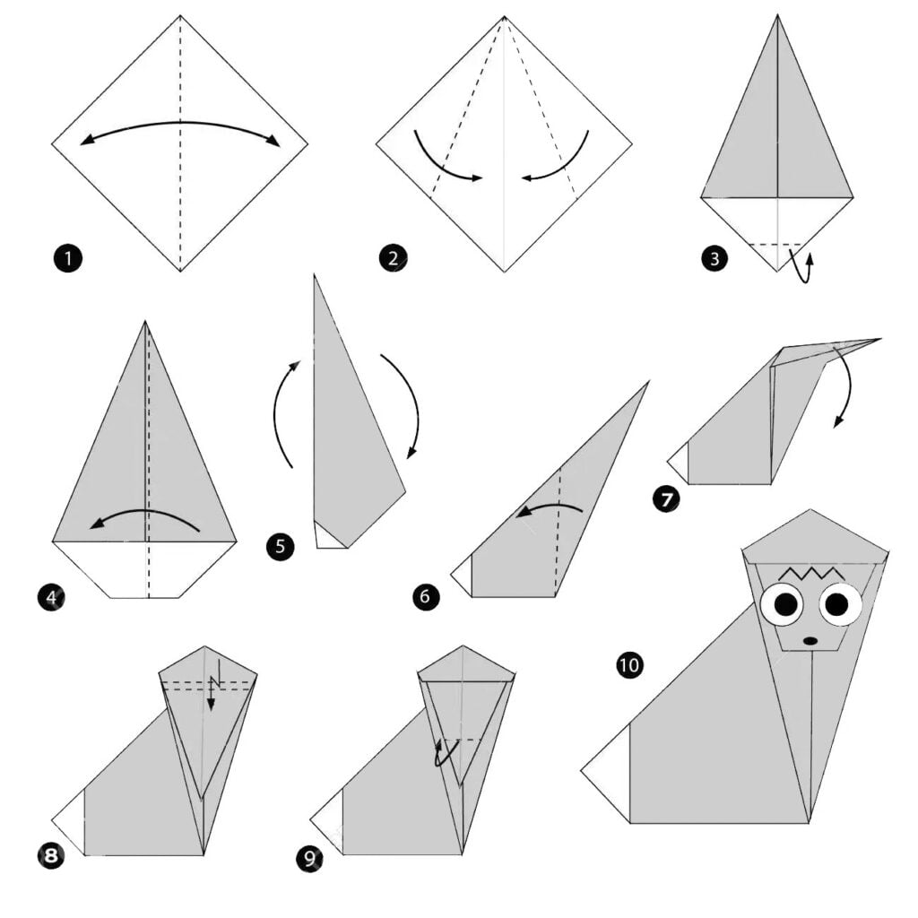 Macaco de papel dobrável